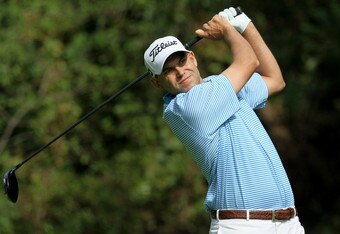 PACIFIC PALISADES, CA - FEBRUARY 19:  Bill Haas hits his tee shot on the 12th hole during the final round of the Northern Trust Open at Riviera Country Club on February 19, 2012 in Pacific Palisades, California.  (Photo by Stephen Dunn/Getty Images)