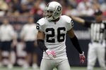 HOUSTON - OCTOBER 09: Stanford Routt #26 of the Oakland Raiders at Reliant Stadium on October 9, 2011 in Houston, Texas. (Photo by Bob Levey/Getty Images)