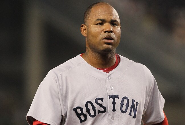 NEW YORK, NY - JUNE 09:  Carl Crawford of the Boston Red Sox against the New York Yankees on June 9, 2011 at Yankee Stadium in the Bronx borough of New York City.  (Photo by Nick Laham/Getty Images)