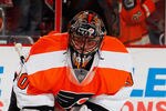 PHILADELPHIA, PA - JANUARY 31:  Goalie Ilya Bryzgalov #31 of the Philadelphia Flyers skates during practice before an NHL hockey game against the Winnipeg Jets at Wells Fargo Center on January 31, 2012 in Philadelphia, Pennsylvania.  (Photo by Paul Bereswill/Getty Images)