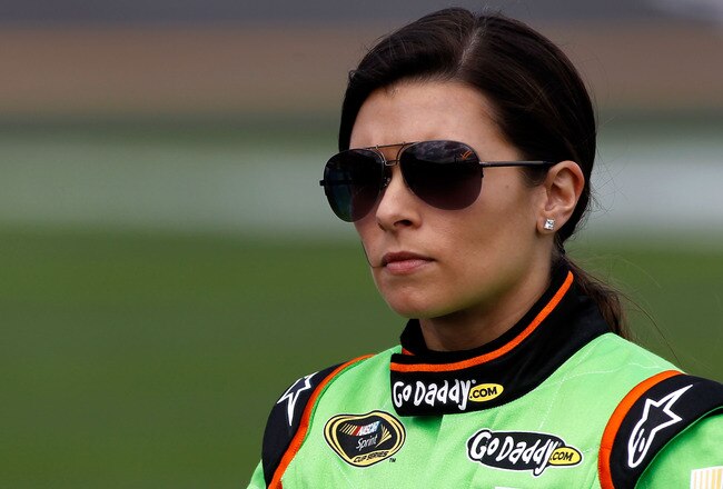 DAYTONA BEACH, FL - FEBRUARY 19:  Danica Patrick, driver of the #10 GoDaddy.com Chevrolet, looks on during qualifying for the NASCAR Sprint Cup Series Daytona 500 at Daytona International Speedway on February 19, 2012 in Daytona Beach, Florida.  (Photo by Todd Warshaw/Getty Images for NASCAR)