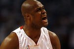 MIAMI - APRIL 29:  Forward Antoine Walker #8 of the Miami Heat reacts after sinking a three point shot against the Chicago Bulls in Game Four of the Eastern Conference Quarterfinals during the 2007 NBA Playoffs on April 29, 2007 at American Airlines Arena in Miami, Florida.  NOTE TO USER: User expressly acknowledges and agrees that, by downloading and or using this photograph, User is consenting to the terms and conditions of the Getty Images License Agreement.  (Photo by Eliot J. Schechter/Getty Images)