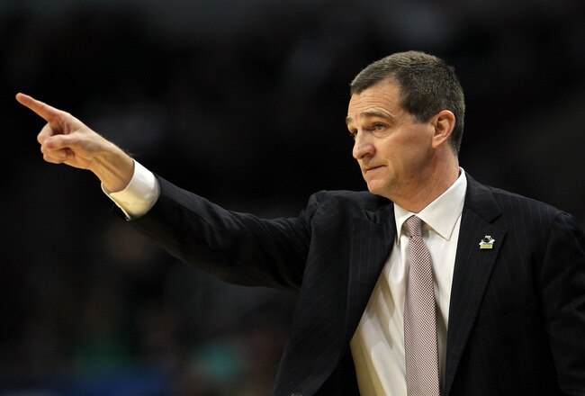 CHICAGO, IL - MARCH 18:  Head coach Mark Turgeon of the Texas A&M Aggies reacts in the first half of the game against the Florida State Seminoles during the second round of the 2011 NCAA men's basketball tournament at the United Center on March 18, 2011 in Chicago, Illinois.  (Photo by Jamie Squire/Getty Images)