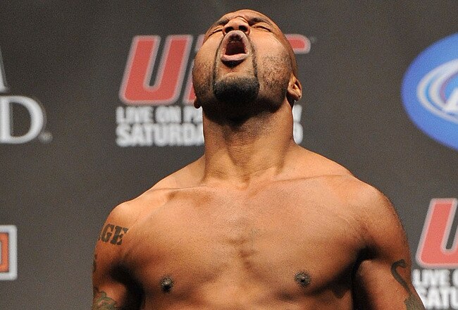 LAS VEGAS - MAY 28:  UFC fighter Quinton 'Rampage' Jackson  weighs in for his fight against UFC fighter Rashad Evans at UFC 114: Rampage versus Rashad at the Mandalay Bay Hotel on May 28, 2010 in Las Vegas, Nevada.  (Photo by Jon Kopaloff/Getty Images)