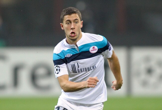 MILAN, ITALY - NOVEMBER 02:  Eden Hazard of LOSC Lille Metropole during the UEFA Champions League, group B match between FC Internazionale Milano and LOSC Lille Metropole at Giuseppe Meazza Stadium on November 2, 2011 in Milan, Italy.  (Photo by Claudio Villa/Getty Images)