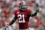 TUSCALOOSA, AL - SEPTEMBER 3:  Defensive back Dre Kirkpatrick #21 of the Alabama Crimson Tide during the game with the Kent State Golden Flashes on September 3, 2011 at Bryant Denny Stadium in Tuscaloosa, Alabama.  Alabama defeated Kent State 48-7.  (Photo by Greg McWilliams/Getty Images)