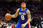 NEWARK, NJ - FEBRUARY 11:  Deron Williams #8 of the New Jersey Nets looks to pass against the San Antonio Spurs at Prudential Center on February 11, 2012 in Newark, New Jersey.  NOTE TO USER: User expressly acknowledges and agrees that, by downloading and or using this photograph, User is consenting to the terms and conditions of the Getty Images License Agreement.  (Photo by Chris Chambers/Getty Images)