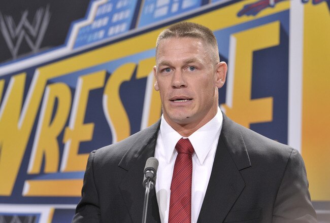 EAST RUTHERFORD, NJ - FEBRUARY 16: John Cena attends a press conference to announce that MetLife Stadium will host WWE Wrestlemania 29 in 2013 at MetLife Stadium on February 16, 2012 in East Rutherford, New Jersey. (Photo by Michael N. Todaro/Getty Images)