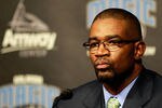 ORLANDO, FL - DECEMBER 18:  Orlando Magic General Manager Otis Smith speaks to the media regarding the aquisition of Gilbert Arenas from the Washington Wizards, Jason Richardson, Hedo Turkoglu, and Earl Clark from the Phoenix Suns at Amway Arena on December 18, 2010 in Orlando, Florida.  NOTE TO USER: User expressly acknowledges and agrees that, by downloading and or using this Photograph, user is consenting to the terms and conditions of the Getty Images License Agreement.  (Photo by Sam Greenwood/Getty Images)