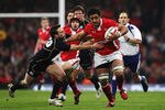 CARDIFF, WALES - FEBRUARY 12:  Toby Faletau (R) of Wales holds off the challenge of Mike Blair (L) of Scotland during the RBS Six Nations match between Wales and Scotland at the Millenium Stadium on February 12, 2012 in Cardiff, Wales.  (Photo by Michael Steele/Getty Images)