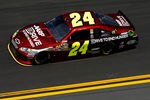 DAYTONA BEACH, FL - FEBRUARY 22:  Jeff Gordon drives the #24 Drive to End Hunger Chevrolet during practice for the NASCAR Sprint Cup Series Daytona 500 at Daytona International Speedway on February 22, 2012 in Daytona Beach, Florida.  (Photo by Tom Pennington/Getty Images for NASCAR)