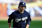 MILWAUKEE, WI - OCTOBER 09:  Ryan Braun #8 of the Milwaukee Brewers rounds the base on his 2-run home run in the bottom of the first inning against the St. Louis Cardinals during Game one of the National League Championship Series at Miller Park on October 9, 2011 in Milwaukee, Wisconsin.  (Photo by Jim Prisching-Pool/Getty Images)