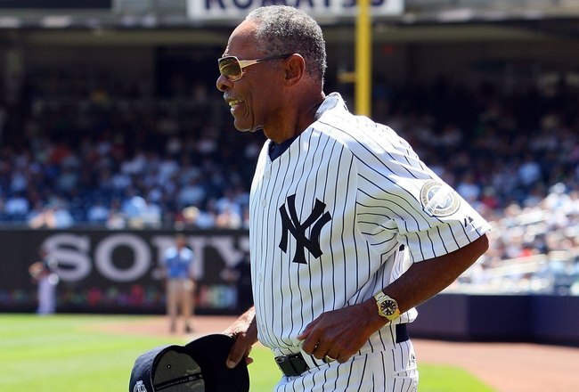 NEW YORK - JULY 19:  Former New York Yankee Horace Clarke is introduced during the teams 63rd Old Timers Day before the game against the Detroit Tigers on July 19, 2009 at Yankee Stadium in the Bronx borough of New York City.  (Photo by Jim McIsaac/Getty Images)