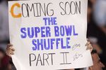 CHICAGO - OCTOBER 01:  A fan of the Chicago Bears holds up a sign that reads 'Coming Soon The Super Bowl Shuffle Part II' in support of the Bears against he Seattle Seahawks October 1, 2006 at Soldier Field in Chicago, Illinois.  (Photo by Jonathan Daniel/Getty Images)