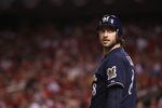 ST LOUIS, MO - OCTOBER 13:  Ryan Braun  #8 of the Milwaukee Brewers during Game Four of the National League Championship Series against the St. Louis Cardinals at Busch Stadium on October 13, 2011 in St Louis, Missouri. The Milwaukee Brewers defeated the St. Louis Cardinals 4-2.  (Photo by Christian Petersen/Getty Images)