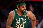 LOS ANGELES, CA - JUNE 06:  Rasheed Wallace #30 of the Boston Celtics runs up court after making a basket in the first half of Game Two of the 2010 NBA Finals against the Los Angeles Lakers at Staples Center on June 6, 2010 in Los Angeles, California. NOTE TO USER: User expressly acknowledges and agrees that, by downloading and/or using this Photograph, user is consenting to the terms and conditions of the Getty Images License Agreement  (Photo by Christian Petersen/Getty Images)