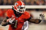 ATHENS, GA - NOVEMBER 12:  Isaiah Crowell #1 of the Georgia Bulldogs rushes upfield against the Auburn Tigers at Sanford Stadium on November 12, 2011 in Athens, Georgia.  (Photo by Kevin C. Cox/Getty Images)