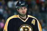 TORONTO - OCTOBER 21:  Center Brian Rolston #12 of the Boston Bruins looks on during the NHL game against the Toronto Maple Leafs on October 21, 2002 at The Air Canada Centre in Toronto, Ontario, Canada.  The Bruins won 4-1.  (Photo by Harry How/Getty Images/NHLI)