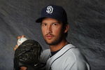 PEORIA, AZ - FEBRUARY 27:  Huston Street #16 of the San Diego Padres poses for a portrait during a photo day at Peoria Stadium on February 27, 2012 in Peoria, Arizona. (Photo by Rich Pilling/Getty Images)