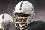 OAKLAND, CA - NOVEMBER 27:  John Henderson #79 of the Oakland Raiders in action against the Chicago Bears at O.co Coliseum on November 27, 2011 in Oakland, California.  (Photo by Ezra Shaw/Getty Images)