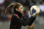VANCOUVER, CANADA - JANUARY 22:  Hope Solo #1 of the United States warms up during their match against Guatemala at the 2012 CONCACAF Womenâ€™s Olympic Qualifying Tournament at BC Place on January 22, 2012 in Vancouver, British Columbia, Canada.  (Photo by Jeff Vinnick/Getty Images)