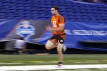 INDIANAPOLIS, IN - FEBRUARY 26: Quarterback Andrew Luck of Stanford runs the 40-yard dash during the 2012 NFL Combine at Lucas Oil Stadium on February 26, 2012 in Indianapolis, Indiana. (Photo by Joe Robbins/Getty Images)