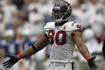 HOUSTON - SEPTEMBER 11:  Mario Williams #90 of the Houston Texans during game action against the Indianapolis Colts at Reliant Stadium on September 11, 2011 in Houston, Texas. The Texans won 34-7.  (Photo by Bob Levey/Getty Images)