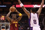PHOENIX, AZ - JANUARY 12:  Antawn Jamison #4 of the Cleveland Cavaliers looks to pass during the NBA game against the Phoenix Suns at US Airways Center on January 12, 2012 in Phoenix, Arizona.  NOTE TO USER: User expressly acknowledges and agrees that, by downloading and or using this photograph, User is consenting to the terms and conditions of the Getty Images License Agreement.  (Photo by Christian Petersen/Getty Images)