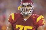 LOS ANGELES - NOVEMBER 29:  Matt Kalil #75 of the USC Trojans looks on against the Notre Dame Fighting Irish on November 29, 2008 at the Los Angeles Memorial Coliseum in Los Angeles, California.  USC won 38-3.  (Photo by Jeff Golden/Getty Images)