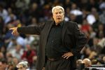 OAKLAND, CA - DECEMBER 03:  Head coach Don Nelson of the Golden State Warriors coaches against the Houston Rockets during an NBA game at Oracle Arena on December 3, 2009 in Oakland, California. NOTE TO USER: User expressly acknowledges and agrees that, by downloading and/or using this Photograph, user is consenting to the terms and conditions of the Getty Images License Agreement.  (Photo by Jed Jacobsohn/Getty Images)