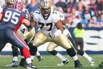 ORCHARD PARK, NY - SEPTEMBER 27:  Carl Nicks #77 of the New Orleans Saints moves on the line during the game against the Buffalo Bills at Ralph Wilson Stadium on September 27, 2009 in Orchard Park, New York. The Saints won 27-7. (Photo by Rick Stewart/Getty Images)