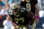 CHARLOTTE, NC - OCTOBER 09:   Carl Nicks #77 of the New Orleans Saints during their game at Bank of America Stadium on October 9, 2011 in Charlotte, North Carolina.  (Photo by Streeter Lecka/Getty Images)