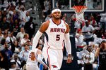 ATLANTA, GA - APRIL 28:  Josh Smith #5 of the Atlanta Hawks reacts after a dunk against the Orlando Magic during Game Six of the Eastern Conference Quarterfinals in the 2011 NBA Playoffs at Philips Arena on April 28, 2011 in Atlanta, Georgia.  NOTE TO USER: User expressly acknowledges and agrees that, by downloading and or using this photograph, User is consenting to the terms and conditions of the Getty Images License Agreement.  (Photo by Kevin C. Cox/Getty Images)
