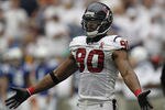 HOUSTON - SEPTEMBER 11:  Mario Williams #90 of the Houston Texans during game action against the Indianapolis Colts at Reliant Stadium on September 11, 2011 in Houston, Texas. The Texans won 34-7.  (Photo by Bob Levey/Getty Images)