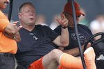 BEREA, OH - AUGUST 04:  Team president Mike Holmgren of the Cleveland Browns sits in a golf cart during training camp at the Cleveland Browns Training and Administrative Complex on August 4, 2010 in Berea, Ohio.  (Photo by Gregory Shamus/Getty Images)