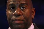 ORLANDO, FL - FEBRUARY 26:  NBA legend Earvin 'Magic' Johnson looks on during the 2012 NBA All-Star Game at the Amway Center on February 26, 2012 in Orlando, Florida.  NOTE TO USER: User expressly acknowledges and agrees that, by downloading and or using this photograph, User is consenting to the terms and conditions of the Getty Images License Agreement.  (Photo by Ronald Martinez/Getty Images)