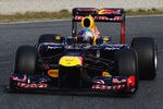 BARCELONA, SPAIN - MARCH 04:  Sebastian Vettel of Germany and Red Bull Racing drives during day four of Formula One winter testing at the Circuit de Catalunya on March 4, 2012 in Barcelona, Spain.  (Photo by Ker Robertson/Getty Images)