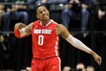 INDIANAPOLIS, IN - MARCH 11:  Jared Sullinger #0 of the Ohio State Buckeyes reacts against the Michigan State Spartans during the Final Game of the 2012 Big Ten Men's Conference Basketball Tournament at Bankers Life Fieldhouse on March 11, 2012 in Indianapolis, Indiana.  (Photo by Andy Lyons/Getty Images)