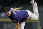 HOUSTON - SEPTEMBER 23:  Pitcher Drew Pomeranz #47 of the Colorado Rockies throws against the Houston Astros at Minute Maid Park on September 23, 2011 in Houston, Texas.  (Photo by Bob Levey/Getty Images)