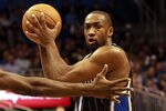 ORLANDO, FL - FEBRUARY 03:Guard Gilbert Arenas #1 of the Orlando Magic drives against the Miami Heat at Amway Arena on February 3, 2011 in Orlando, Florida. NOTE TO USER: User expressly acknowledges and agrees that, by downloading and/or using this Photograph, User is consenting to the terms and conditions of the Getty Images License Agreement. (Photo by Marc Serota/Getty Images)