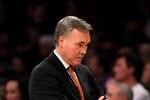 LOS ANGELES, CA - JANUARY 09:  Head coach Mike D'Antoni of the New York Knicks reacts in the game with the Los Angeles Lakers at Staples Center on January 9, 2011 in Los Angeles, California.  The Lakers won 109-87.   NOTE TO USER: User expressly acknowledges and agrees that, by downloading and or using this photograph, User is consenting to the terms and conditions of the Getty Images License Agreement.  (Photo by Stephen Dunn/Getty Images)