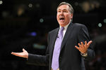 LOS ANGELES - JANUARY 17:    Head coach Mike D'Antoni of the Phoenix Suns complains to the referees during the game with the Los Angeles Lakers on January 17, 2008 at Staples Center in Los Angeles, California.  The Suns won 106-98.  NOTE TO USER: User expressly acknowledges and agrees that, by downloading and/or using this Photograph, user is consenting to the terms and conditions of the Getty Images License Agreement. (Photo by Stephen Dunn/Getty Images)