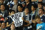 MELBOURNE, AUSTRALIA - MARCH 16: Victory fans hold up a sign for Carlos Hernandez during the round 24 A-League match between Melbourne Victory and the Wellington Phoenix at AAMI Park on March 16, 2012 in Melbourne, Australia.  (Photo by Robert Cianflone/Getty Images)