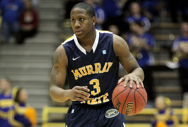 MOREHEAD, KY - JANUARY 18:  Isaiah Canaan #3 of the Murray State Racers dribbles the ball during the OVC game against the Morehead State Eagles at Johnson Arena on January 18, 2012 in Morehead, Kentucky.  (Photo by Andy Lyons/Getty Images)