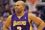 DALLAS, TX - MAY 06:  Guard Derek Fisher #2 of the Los Angeles Lakers reacts against the Dallas Mavericks in Game Three of the Western Conference Semifinals during the 2011 NBA Playoffs on May 6, 2011 at American Airlines Center in Dallas, Texas.  NOTE TO USER: User expressly acknowledges and agrees that, by downloading and or using this photograph, User is consenting to the terms and conditions of the Getty Images License Agreement.  (Photo by Ronald Martinez/Getty Images)