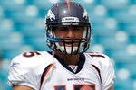 JACKSONVILLE, FL - SEPTEMBER 12:  Quarterback Tim Tebow #15 of the Denver Broncos practices prior to the NFL season opener game against the Jacksonville Jaguars at EverBank Field on September 12, 2010 in Jacksonville, Florida.  (Photo by Sam Greenwood/Getty Images)