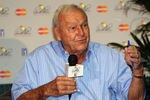 ORLANDO, FL - MARCH 21:  Golf Legend Arnold Palmer speaks to the media during a press conference regarding the contract extension between MasterCard and the Arnold Palmer Invitational presented by MasterCard at the Bay Hill Club and Lodge on March 21, 2012 in Orlando, Florida.  (Photo by Sam Greenwood/Getty Images)