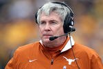 COLUMBIA, MO - NOVEMBER 12:  Head coach Mack Brown of the Texas Longhorns watches from the sidelines during the game against the Missouri Tigers on November 12, 2011 at Faurot Field/Memorial Stadium in Columbia, Missouri.  (Photo by Jamie Squire/Getty Images)