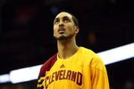NEWARK, NJ - MARCH 19:  Ryan Hollins #5 of the Cleveland Cavaliers looks on during warm up against the New Jersey Nets at Prudential Center on March 19, 2012 in Newark, New Jersey.  NOTE TO USER: User expressly acknowledges and agrees that, by downloading and or using this photograph, User is consenting to the terms and conditions of the Getty Images License Agreement.  (Photo by Chris Chambers/Getty Images)