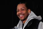 LAS VEGAS, NV - OCTOBER 26:  Basketball player Allen Iverson smiles during a news conference at the Thomas & Mack Center to announce the Las Vegas Superstar Challenge October 26, 2011 in Las Vegas, Nevada. The three-game tournament will take place at the Thomas & Mack Center on November 12 and 13, 2011, and will feature four teams made up of NBA players, former NBA players and rookies. Iverson will serve as a captain for one of the teams.  (Photo by Ethan Miller/Getty Images)